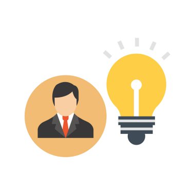 Ampul izole edilmiş vektör simgesi olan ve kolayca düzenleyebilen adam