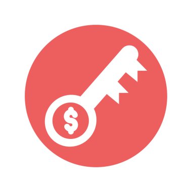 Anahtar izole Vektör simgesine sahip dolar kolayca düzenleyebilir ya da değiştirebilir