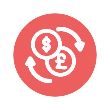 Döviz değişimi izole edilmiş vektör simgesi kolayca düzenlenebilir ya da değiştirilebilir