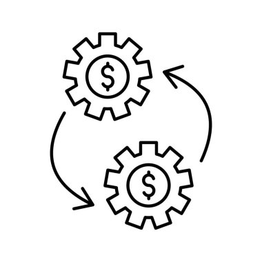 Dolar ayarlarını değiştirin veya kolayca düzenleyebileceğiniz izole edilmiş vektör simgesi