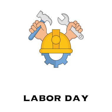 Kolayca değiştirebilen ya da düzenleyebilen İşçi Bayramı izole edilmiş Vektör simgesi