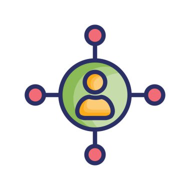 İzole edilmiş vektör simgesini kolaylıkla düzenleyebilen ya da düzenleyebilen bağlı pazarlama simgesi