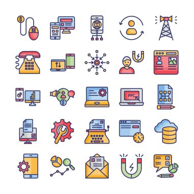 İnternet Pazarlama Simgeleri Kolayca düzenleyebilen ve düzenleyebilen