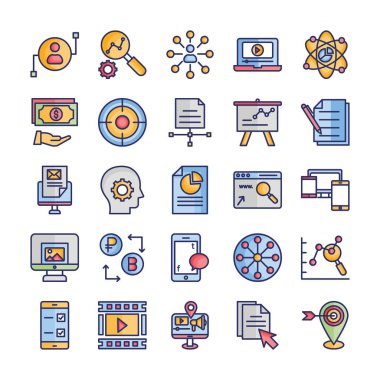 İnternet Pazarlama Simgeleri Kolayca düzenleyebilen ve düzenleyebilen