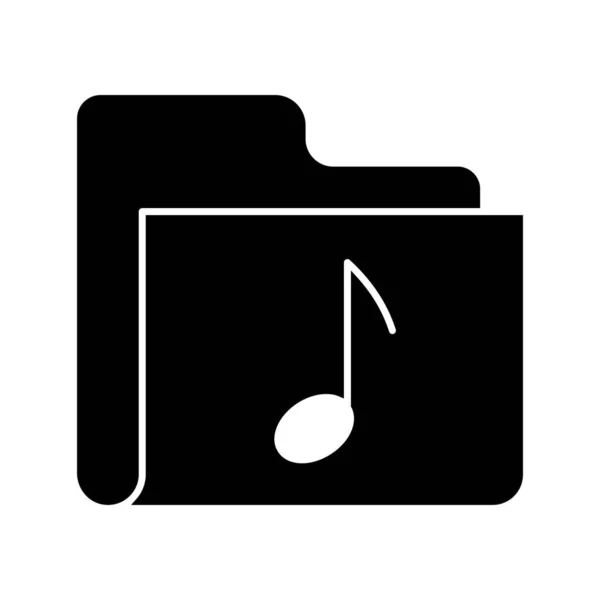 Carpeta Música Vector Icono Que Puede Modificar Editar Fácilmente — Vector de stock
