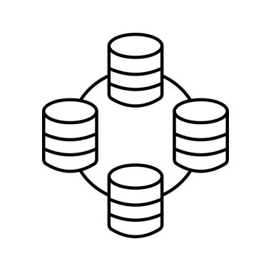 Veritabanı yönetim vektör simgesi kolayca düzenleyebilir ya da değiştirebilir
