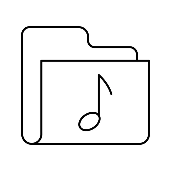 Carpeta Música Vector Icono Que Puede Modificar Editar Fácilmente — Vector de stock