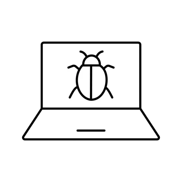 Bug Check Vector Pictogram Dat Gemakkelijk Kan Wijzigen Bewerken — Stockvector