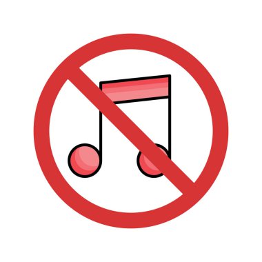 Müzik gürültüsünü durdur Kolayca değiştirebilen ya da düzenleyebilen izole edilmiş vektör simgesi
