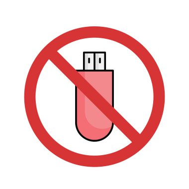 Kolayca değiştirebilen ya da düzenleyebilen Usb İzole Vektör simgesini durdur 