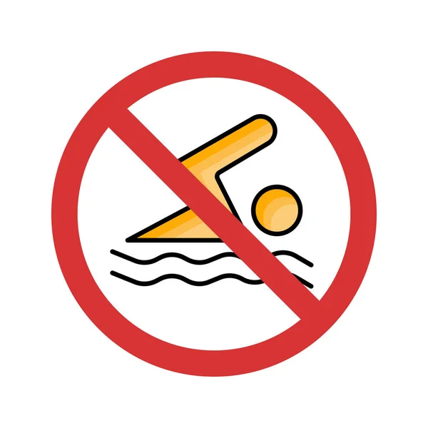 Stop Swimming Isolated Vector Icon Which Can Easily Modify Edit — Stock Vector