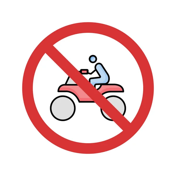 Stop Quad Bicicleta Ícone Vetor Isolado Que Pode Facilmente Modificar — Vetor de Stock