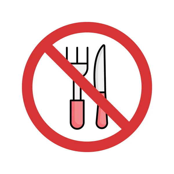 Stop Meal Isolated Vector Pictogram Dat Gemakkelijk Kan Wijzigen Bewerken — Stockvector