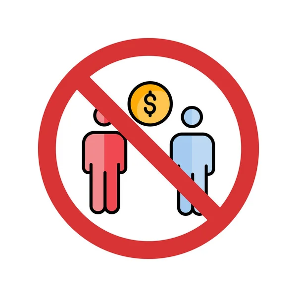 Stop Financial Dealing Isolated Vector Icon Which Can Easily Modify — Stock Vector