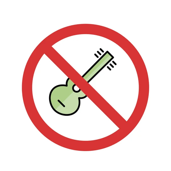 Stop Guitar Isolated Vector Icon Which Can Easily Modify Edit — Stock Vector