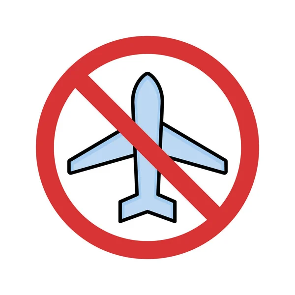 Detener Icono Del Vector Aislado Del Avión Que Puede Modificar — Vector de stock