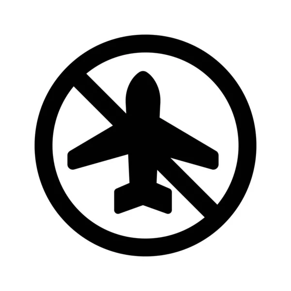Detener Icono Del Vector Aislado Del Avión Que Puede Modificar — Vector de stock