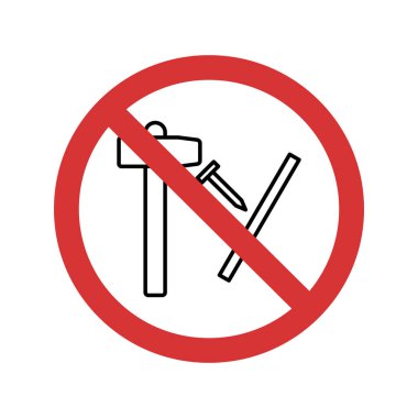Tırnak perçinlemeyi durdur İzole Vektör simgesi kolaylıkla değiştirebilir ya da düzenleyebilir