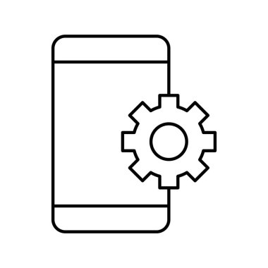 Kolayca değiştirebilen veya düzenleyebilen mobil ayarlar Vektör simgesi