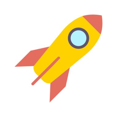 Uçan Roket Renk Vektörü Simgesi Kolayca değiştirilebilir veya düzenlenebilir