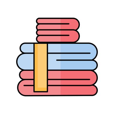 Banyo havluları izole edilmiş vektör simgesi kolayca düzenlenebilir ya da değiştirilebilir