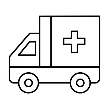 Kolayca değiştirebilen veya düzenleyebilen ambülans vektör simgesi