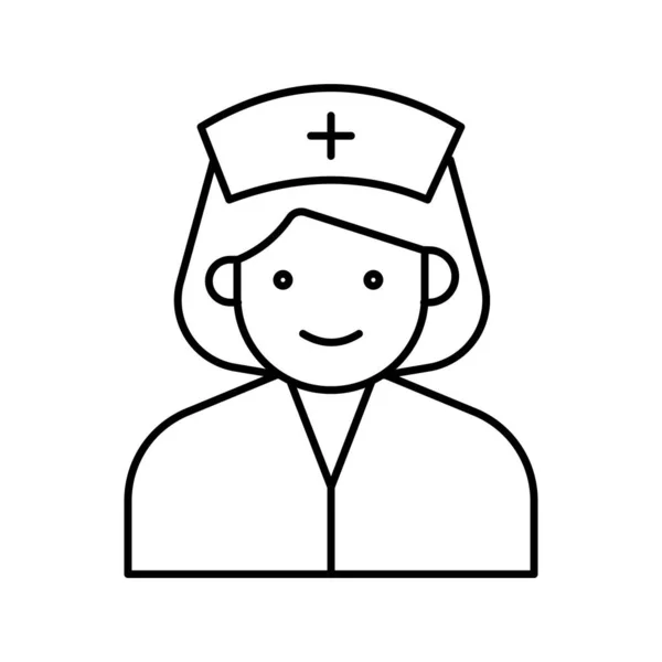 Γυναίκα Νοσοκόμα Απομονωμένο Εικονίδιο Διάνυσμα Που Μπορεί Εύκολα Τροποποιήσει Επεξεργαστείτε — Διανυσματικό Αρχείο