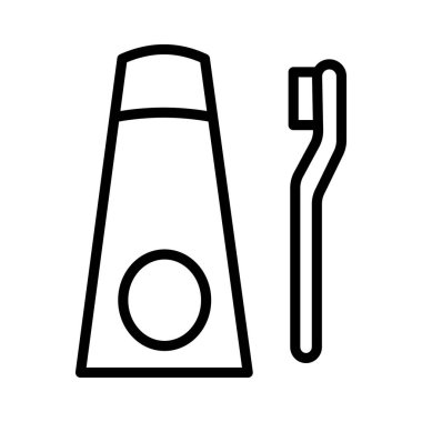 Dişleri fırçalayarak izole edilmiş vektör simgesi kolayca değiştirilebilir ya da düzenlenebilir