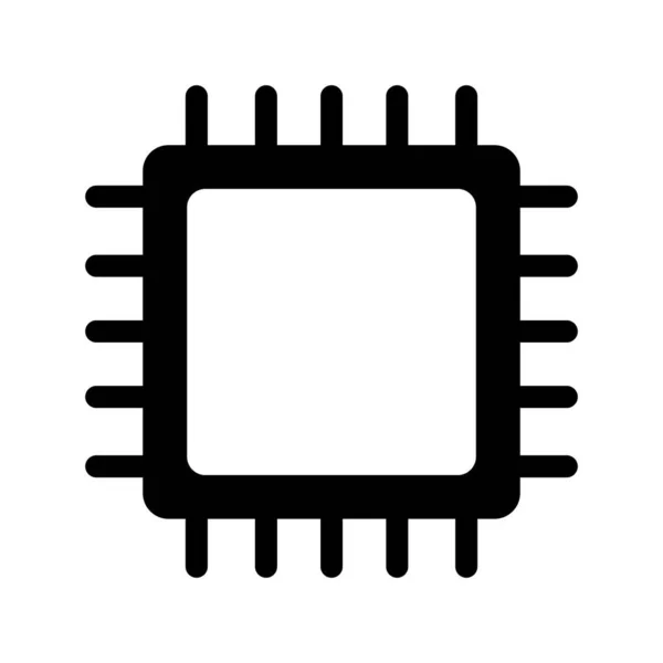 Computer Chip Vector Pictogram Dat Gemakkelijk Kan Wijzigen Bewerken — Stockvector