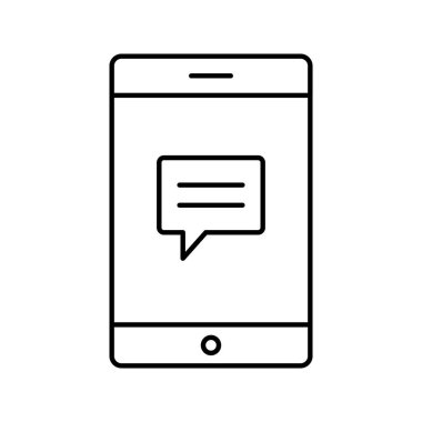 Kolayca düzenleyebilen veya değiştirebilen cep telefonu sohbet vektörü simgesi