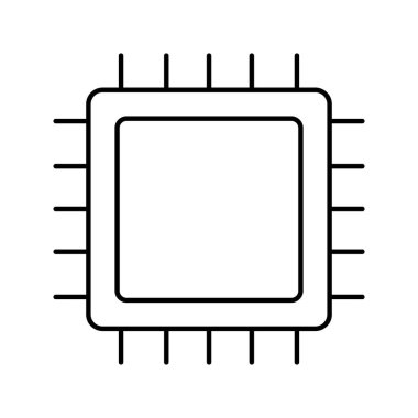 Kolayca düzenleyebilen veya düzenleyebilen bilgisayar çipi vektörü simgesi