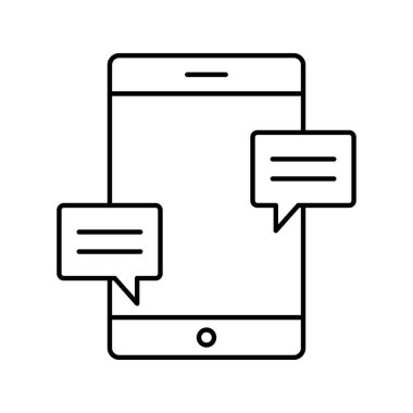 Kolayca düzenleyebilen veya değiştirebilen cep telefonu sohbet vektörü simgesi