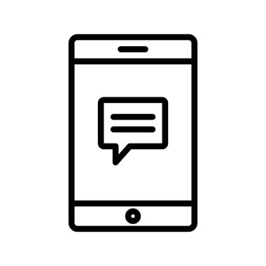 Kolayca düzenleyebilen veya değiştirebilen cep telefonu sohbet vektörü simgesi