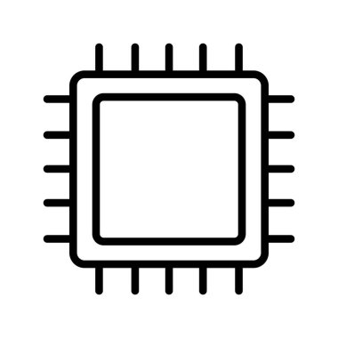 Kolayca düzenleyebilen veya düzenleyebilen bilgisayar çipi vektörü simgesi