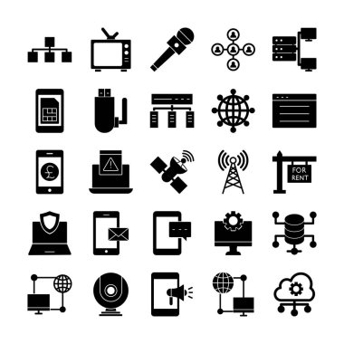 Kolayca değiştirebilen ya da düzenleyebilen İletişim ve Ağ Vektörü simgesi