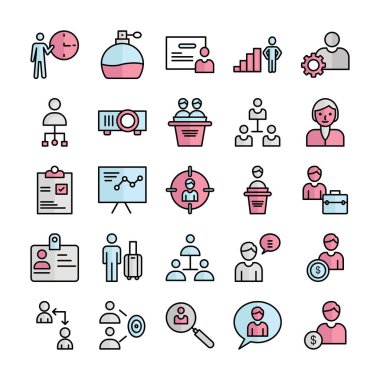 Her simgeyi kolayca düzenleyebilen ya da düzenleyebilen HR Yönetim Vektörü simgesi