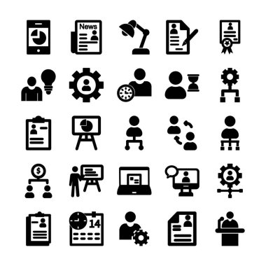 Her simgeyi kolayca düzenleyebilen ya da düzenleyebilen HR Yönetim Vektörü simgesi