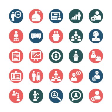 Her simgeyi kolayca düzenleyebilen ya da düzenleyebilen HR Yönetim Vektörü simgesi