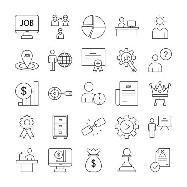 Her simgeyi kolayca düzenleyebilen ya da düzenleyebilen HR Yönetim Vektörü simgesi