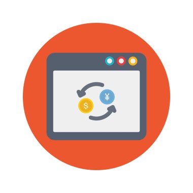 Çevrimiçi Para Birimi vektör simgesi kolayca değiştirilebilir ya da düzenlenebilir