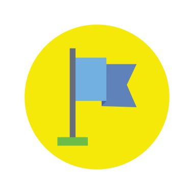 flag with pole Vector Icon which can be easily modified or edit