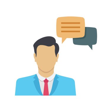 Man with chat bubble Vector icon which can easily modify or edit