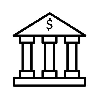 Kolayca değiştirilebilen veya düzenlenebilen banka vektör simgesi