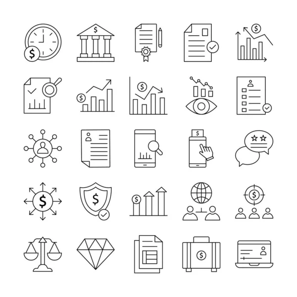 Economy Icon Pack Which Can Easily Modified Edit — Vettoriale Stock