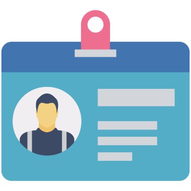 Kolayca düzenleyebilen veya düzenleyebilen Kimlik Kartı İzole Vektör simgesi