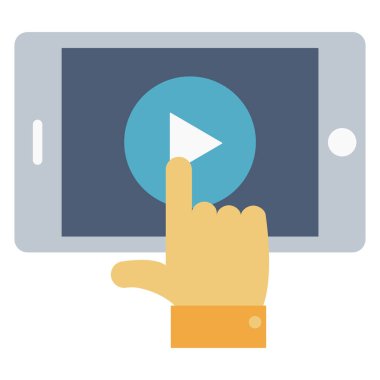 Kolayca değiştirilebilen veya düzenlenebilen izole edilmiş vektör simgesini oynat