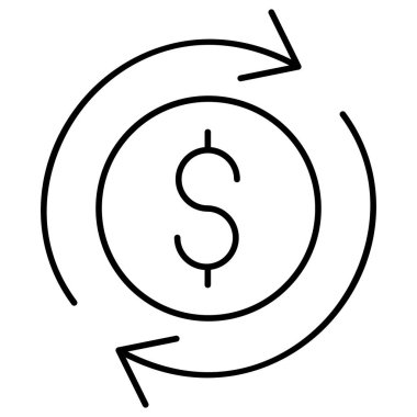 Kolayca değiştirilebilen veya düzenlenebilen Dolar Takası İzole Vektör simgesi