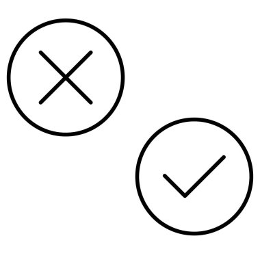 Tik ve Çapraz İzole Vektör simgesi kolayca düzenleyebilir ya da değiştirebilir