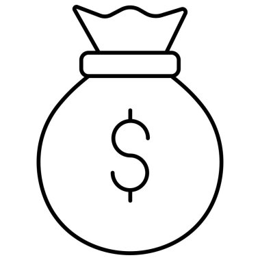 Para Çuvalı izole edilmiş Vektör simgesi kolayca düzenleyebilir ya da değiştirebilir