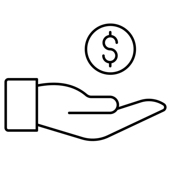 Dollar Hand Izolowana Ikona Wektora Która Może Łatwo Modyfikować Lub — Wektor stockowy